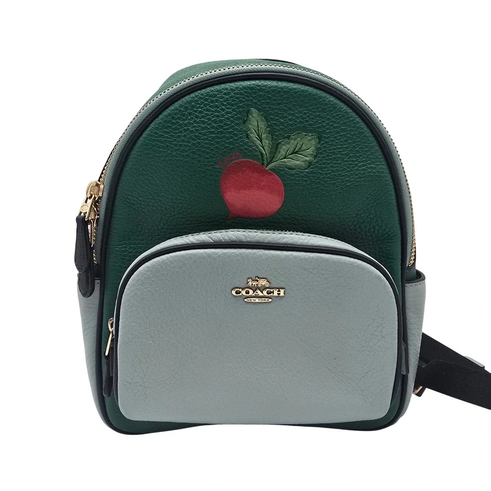 Coach Mini Backpack Green Leather Beet Design‎ Gold Hardware